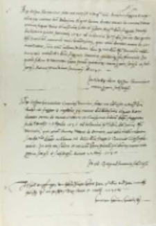 Kopie kwitów Kaspra Hannowiusza na pobrane z polecenia Jana Dantyszka pieniądze z filii banku Fuggerów w Rzymie wraz z potwierdzeniem zapłaty przez Dantyszka, 1545