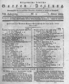 Allgemeine deutsche Garten-Zeitung. 1829.01.07 No.2