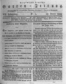 Allgemeine deutsche Garten-Zeitung. 1829.01.29 No.5