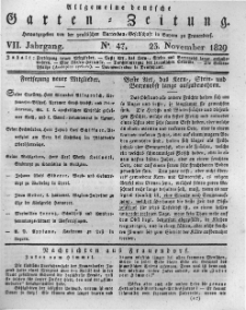 Allgemeine deutsche Garten-Zeitung. 1829.11.23 No.47