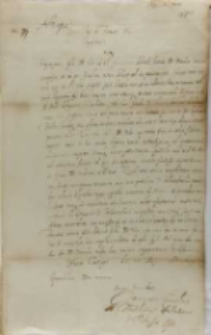 Joannes Carolus Chodkiewicz Burgrabio Proconsulibus totique Senatui Regiae Ciuitatis Rigensis, Kretynga 15.05.1619