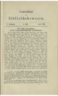 Centralblatt für Bibliothekswesen. 1884.04 Jg.1 heft 4