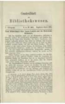 Centralblatt für Bibliothekswesen. 1884.09-10 Jg.1 heft 9-10