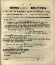 Dodatek do Nr. 45. Dziennika Urzęd. Poznań, 8 . Listopada 1853