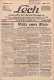 Lech.Gazeta Gnieźnieńska: codzienne pismo polityczne dla wszystkich stan&oacute;w. Dodatki: tygodniowy "Lechita" i powieściowy oraz dwutygodnik "Leszek" 1938.09.14 R.38 Nr210