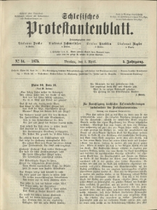 Schlesisches Protestantenblatt. 1875.04.03 Jg.5 No14