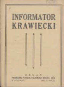 Informator Krawiecki: organ wychodzący z Pierwszej Polskiej Akademji Kroju i M&oacute;d w Poznaniu 1922.01.29 R.1 Nr4