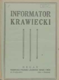Informator Krawiecki: organ wychodzący z Pierwszej Polskiej Akademji Kroju i M&oacute;d w Poznaniu 1922.02.02 R.1 Nr5