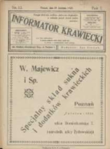 Informator Krawiecki: organ wychodzący z Pierwszej Polskiej Akademji Kroju i M&oacute;d w Poznaniu 1922.04.29 R.1 Nr13