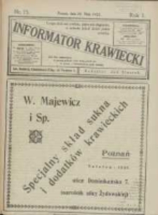 Informator Krawiecki: organ wychodzący z Pierwszej Polskiej Akademji Kroju i M&oacute;d w Poznaniu 1922.05.24 R.1 Nr15