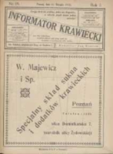 Informator Krawiecki: organ wychodzący z Pierwszej Polskiej Akademji Kroju i M&oacute;d w Poznaniu 1922.08.15 R.1 Nr19
