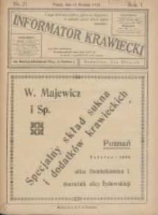 Informator Krawiecki: organ wychodzący z Pierwszej Polskiej Akademji Kroju i M&oacute;d w Poznaniu 1922.09.14 R.1 Nr21