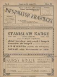Informator Krawiecki: organ wychodzący z Pierwszej Polskiej Akademji Kroju i M&oacute;d w Poznaniu 1924.01.28 R.3 Nr2