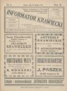 Informator Krawiecki: organ wychodzący z Pierwszej Polskiej Akademji Kroju i M&oacute;d w Poznaniu 1924.02.18 R.3 Nr3