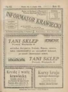 Informator Krawiecki: organ wychodzący z Pierwszej Polskiej Akademji Kroju i M&oacute;d w Poznaniu 1924.08.04 R.3 Nr12