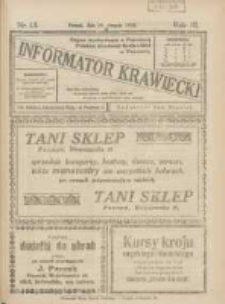 Informator Krawiecki: organ wychodzący z Pierwszej Polskiej Akademji Kroju i M&oacute;d w Poznaniu 1924.08.19 R.3 Nr13