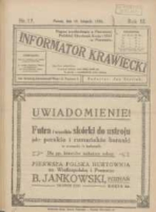 Informator Krawiecki: organ wychodzący z Pierwszej Polskiej Akademji Kroju i M&oacute;d w Poznaniu 1924.11.14 R.3 Nr17