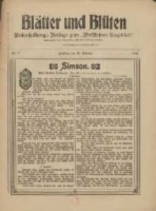 Blätter und Blüten: unterhaltungs-Beilage zum "Wollsteiner Tageblatt" 1909.02.14 Nr7