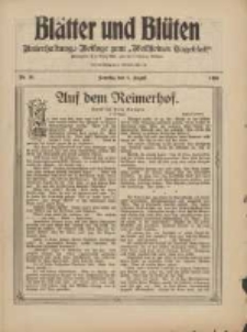 Blätter und Blüten: unterhaltungs-Beilage zum "Wollsteiner Tageblatt" 1909.08.01 Nr30
