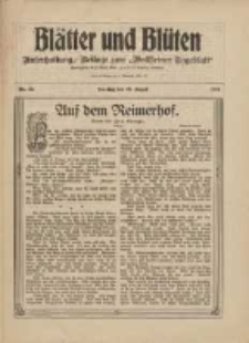 Blätter und Blüten: unterhaltungs-Beilage zum "Wollsteiner Tageblatt" 1909.08.22 Nr33
