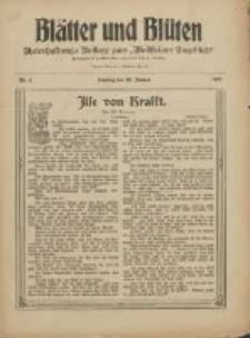 Blätter und Blüten: unterhaltungs-Beilage zum "Wollsteiner Tageblatt" 1910.01.30 Nr4