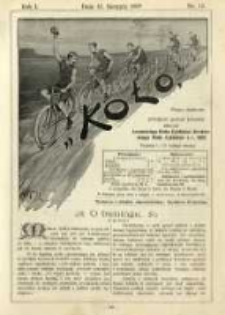 Koło: pismo fachowe poświęcone sportowi kołowemu: organ Lwowskiego Klubu Cyklistów i Krakowskiego Klubu Cyklistów z r.1892 1895.08.15 R.1 Nr12