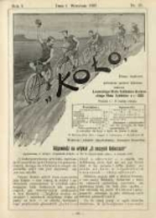 Koło: pismo fachowe poświęcone sportowi kołowemu: organ Lwowskiego Klubu Cyklistów i Krakowskiego Klubu Cyklistów z r.1892 1895.09.01 R.1 Nr13