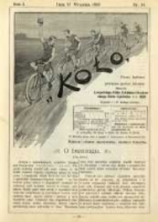 Koło: pismo fachowe poświęcone sportowi kołowemu: organ Lwowskiego Klubu Cyklistów i Krakowskiego Klubu Cyklistów z r.1892 1895.09.15 R.1 Nr14
