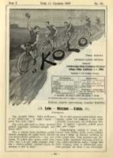 Koło: pismo fachowe poświęcone sportowi kołowemu: organ Lwowskiego Klubu Cyklistów i Krakowskiego Klubu Cyklistów z r.1892 1895.12.15 R.1 Nr20