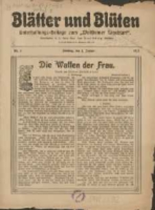 Blätter und Blüten: unterhaltungs-Beilage zum "Wollsteiner Tageblatt" 1911.01.01 Nr1