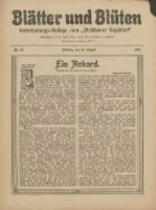 Blätter und Blüten: unterhaltungs-Beilage zum "Wollsteiner Tageblatt" 1911.08.13 Nr32