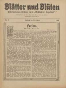 Blätter und Blüten: unterhaltungs-Beilage zum "Wollsteiner Tageblatt" 1911.10.29 Nr43