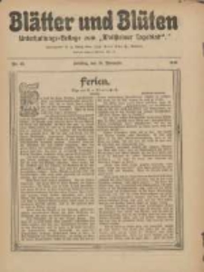 Blätter und Blüten: unterhaltungs-Beilage zum "Wollsteiner Tageblatt" 1911.11.19 Nr46