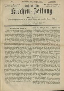 Schlesische Kirchen-Zeitung. 1876.08.05 Jg.6 No6