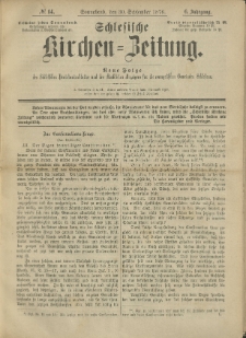 Schlesische Kirchen-Zeitung. 1876.09.30 Jg.6 No14