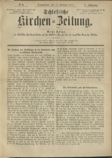 Schlesische Kirchen-Zeitung. 1877.01.27 Jg.7 No4