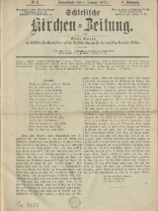 Schlesische Kirchen-Zeitung. 1878.01.05 Jg.8 No1