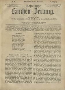 Schlesische Kirchen-Zeitung. 1878.05.25 Jg.8 No21