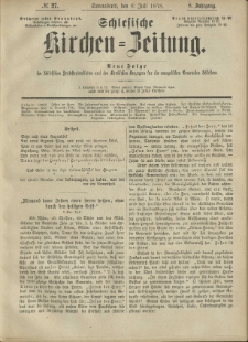 Schlesische Kirchen-Zeitung. 1878.07.06 Jg.8 No27