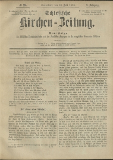 Schlesische Kirchen-Zeitung. 1878.07.20 Jg.8 No29