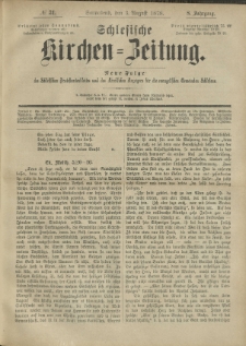 Schlesische Kirchen-Zeitung. 1878.08.03 Jg.8 No31