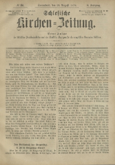 Schlesische Kirchen-Zeitung. 1878.08.24 Jg.8 No34