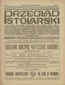 Przegląd Stolarski: dwutygodnik poświęcony zagadnieniom architektury wnętrz a mianowicie: stolarstwu, rzeźbiarstwu, tapicerstwu, tokarstwu, koszykarstwu, zdobnictwu oraz handlowi mebli: organ Związku Polskich Cechów Stolarskich 1927.08.01 R.1 Nr9