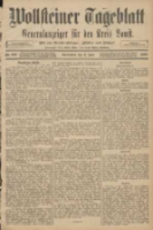 Wollsteiner Tageblatt: Generalanzeiger f&uuml;r den Kreis Bomst: mit der Gratis-Beilage: "Bl&auml;tter und Bl&uuml;ten" 1908.06.06 Nr132