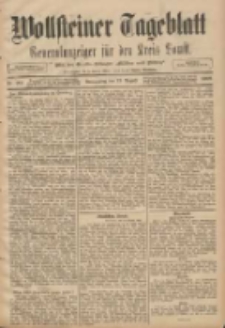 Wollsteiner Tageblatt: Generalanzeiger f&uuml;r den Kreis Bomst: mit der Gratis-Beilage: "Bl&auml;tter und Bl&uuml;ten" 1908.08.13 Nr189