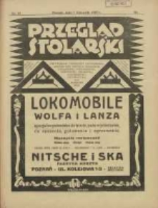 Przegląd Stolarski: dwutygodnik poświęcony zagadnieniom architektury wnętrz a mianowicie: stolarstwu, rzeźbiarstwu, tapicerstwu, tokarstwu, koszykarstwu, zdobnictwu oraz handlowi mebli: organ Związku Polskich Cechów Stolarskich 1927.11.01 R.1 Nr15