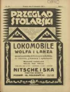 Przegląd Stolarski: dwutygodnik poświęcony zagadnieniom architektury wnętrz a mianowicie: stolarstwu, rzeźbiarstwu, tapicerstwu, tokarstwu, koszykarstwu, zdobnictwu oraz handlowi mebli: organ Związku Polskich Cechów Stolarskich 1927.11.15 R.1 Nr16