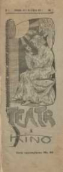 Teatr i Kino: pismo ilustrowane poświęcone sprawom teatru, muzyki, sztuki, kinematografji wraz z programem wszystkich widowisk w Warszawie na cały tydzień 1922.03.06-12 R.1 Nr2