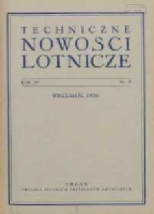 Techniczne Nowości Lotnicze: organ Związku Polskich Inżynierów Lotniczych 1936.09 R.4 Nr9