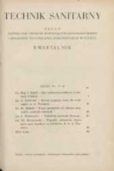 Technik Sanitarny = Technique Sanitaire: organ poświęcony sprawom wodociągowo-kanalizacyjnym i urządzeń techniczno-zdrowotnych w Polsce: révue consacrée aux aqueducs, canalisations et la technique sanitaire en Pologne 1929 R.2 Nr3-4